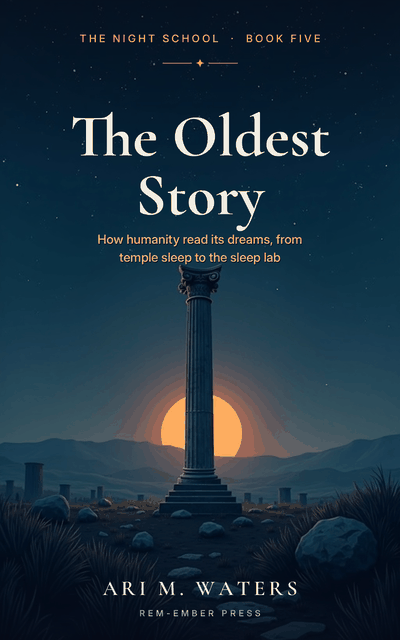 Cover of The Oldest Story: a Greek column under a starfield